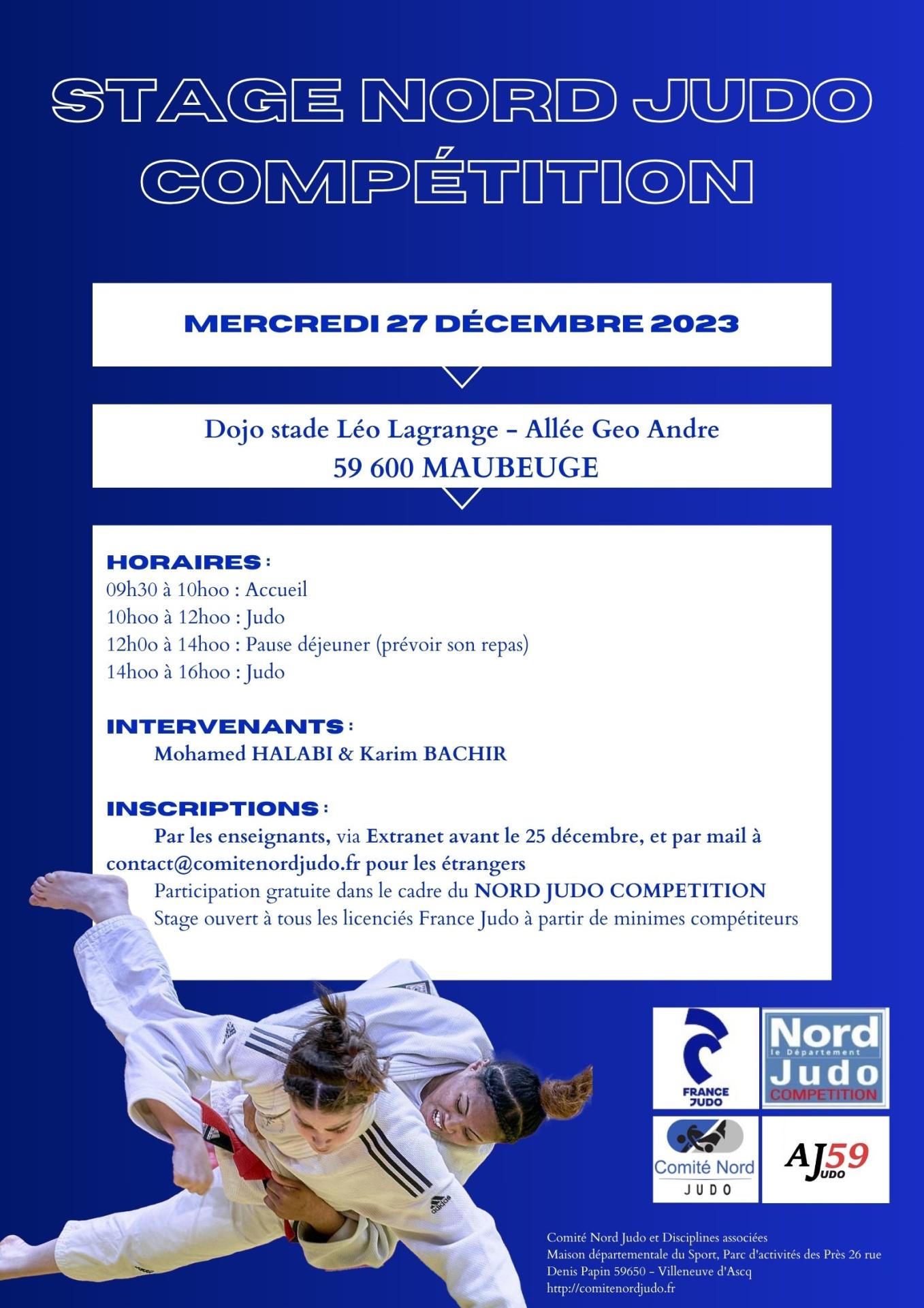 Stage njc maubeuge decembre 2023